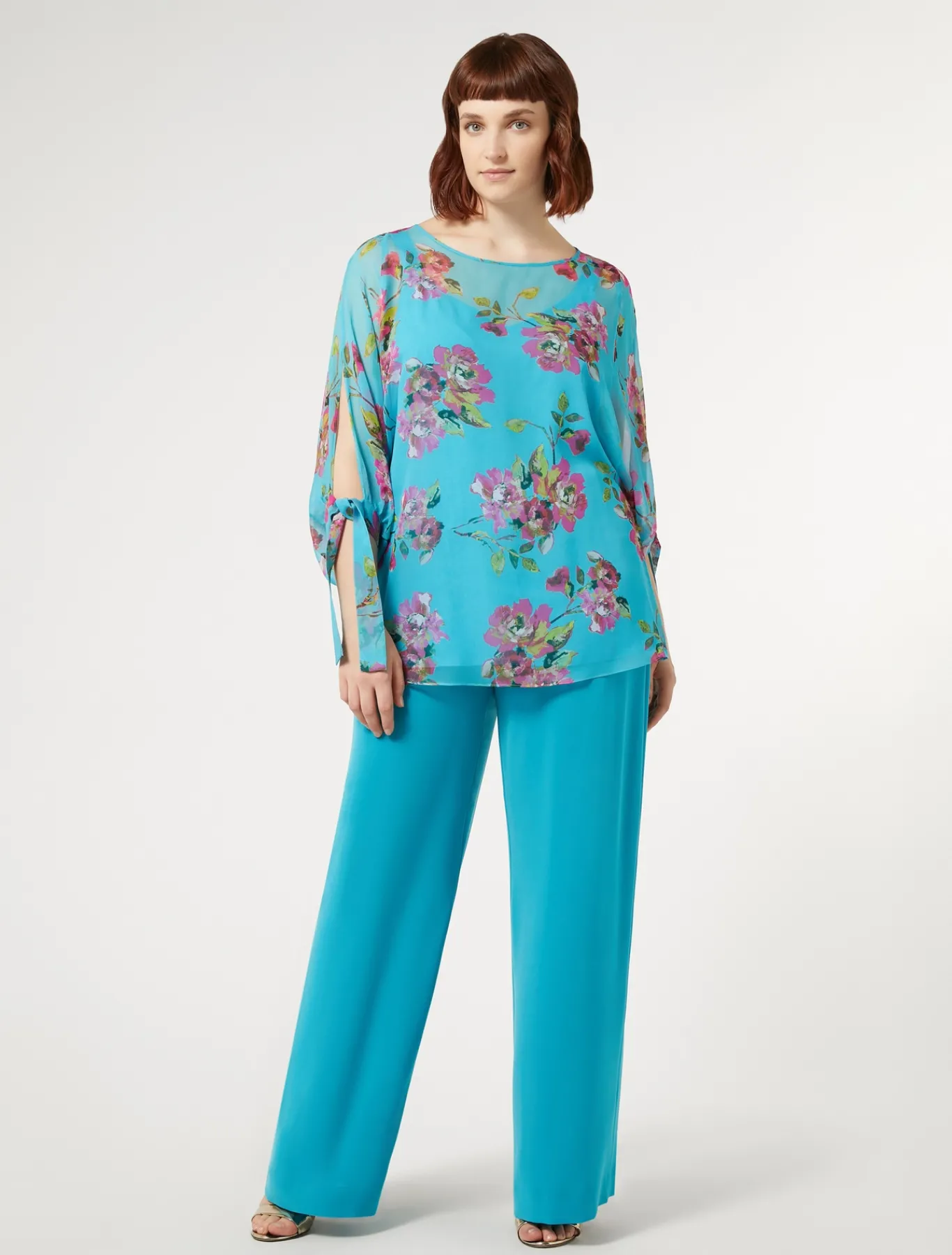 Marina Rinaldi Pantalon en cady triacétate TURQUOISE New