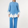 Marina Rinaldi Pantalon en cady triacétate GRISBLEU Hot