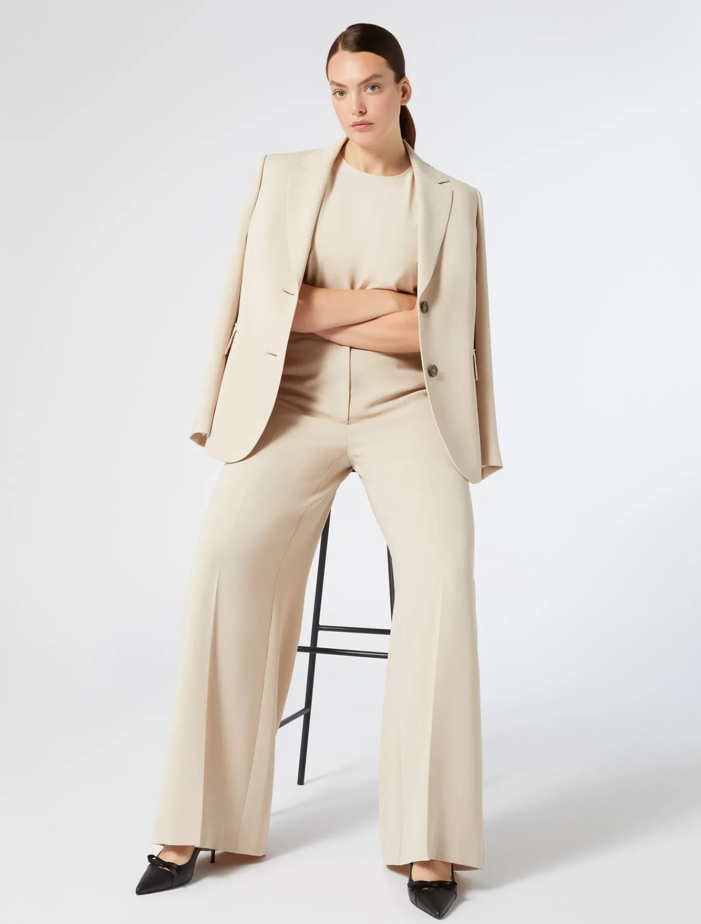 Marina Rinaldi Pantalon en cady triacétate BEIGE Fashion