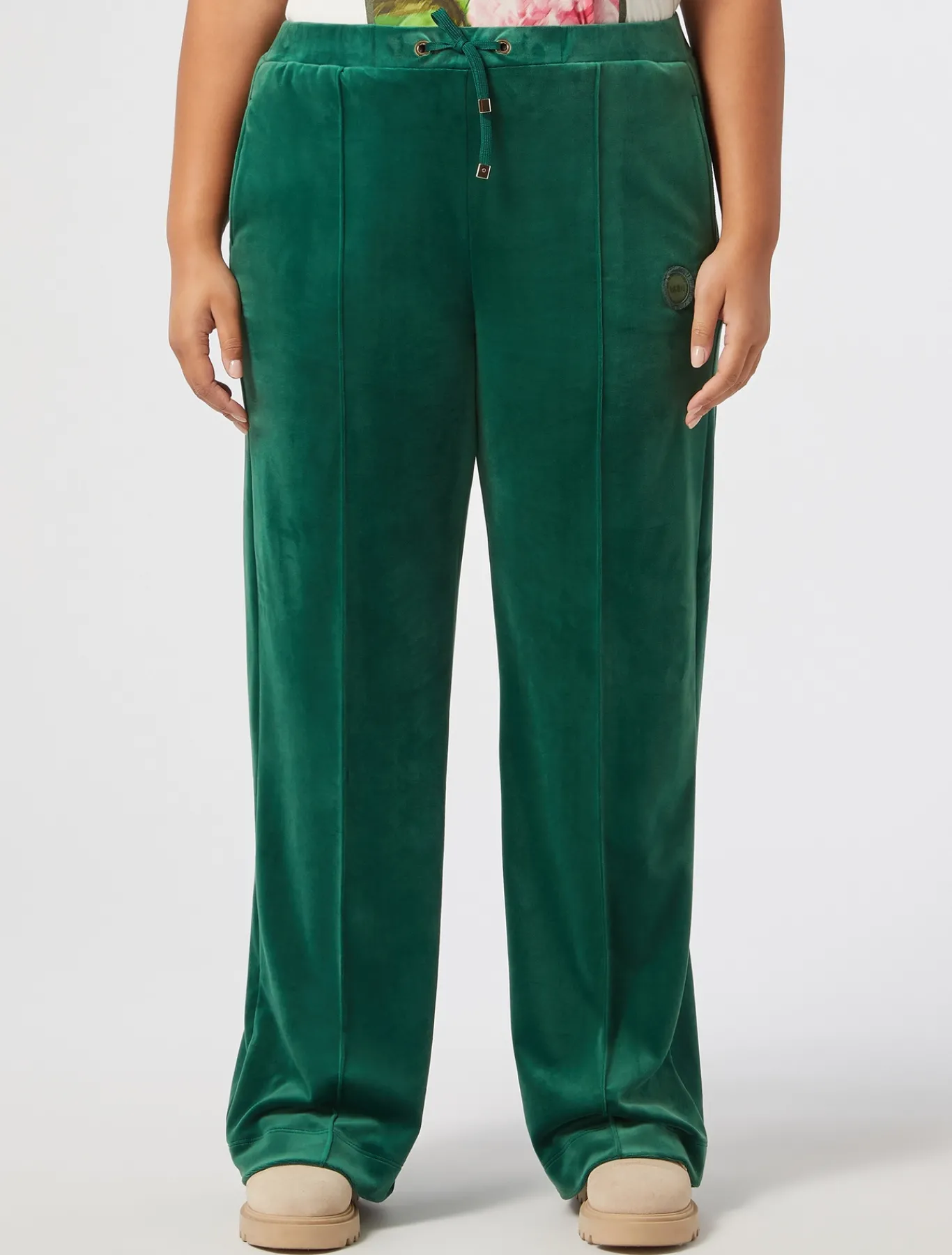 Marina Rinaldi Pantalon en chenille VERTFONCE' Fashion