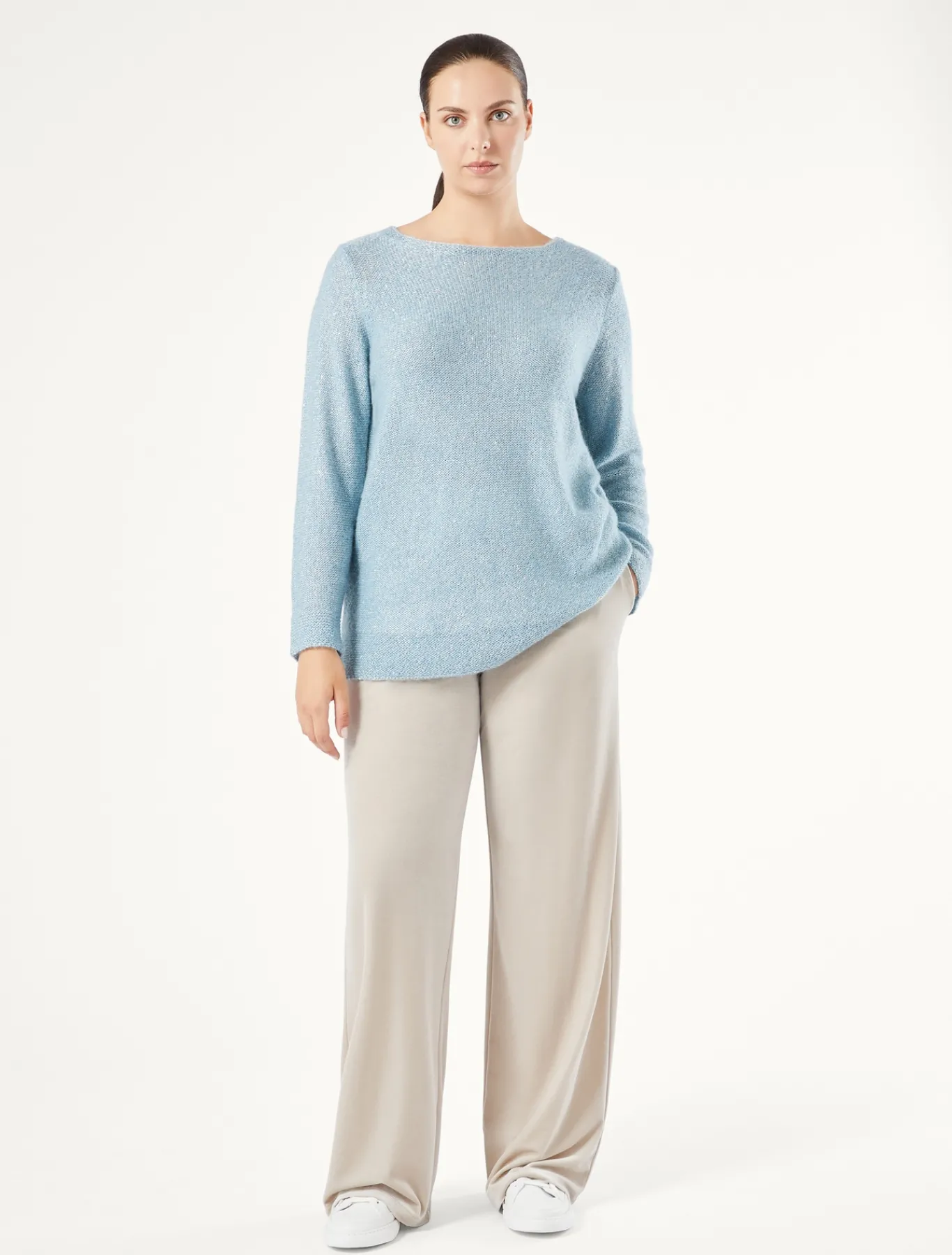 Marina Rinaldi Pantalon en chenille stretch GRISCLAIR Online