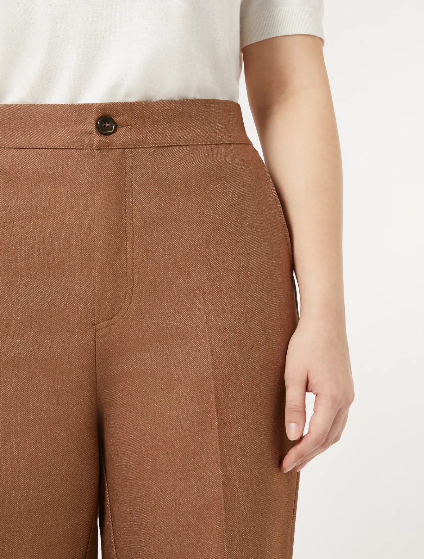 Marina Rinaldi Pantalon en coton effet denim BRONZE Best