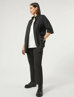 Marina Rinaldi Pantalon en coton mélangé stretch NOIR Sale