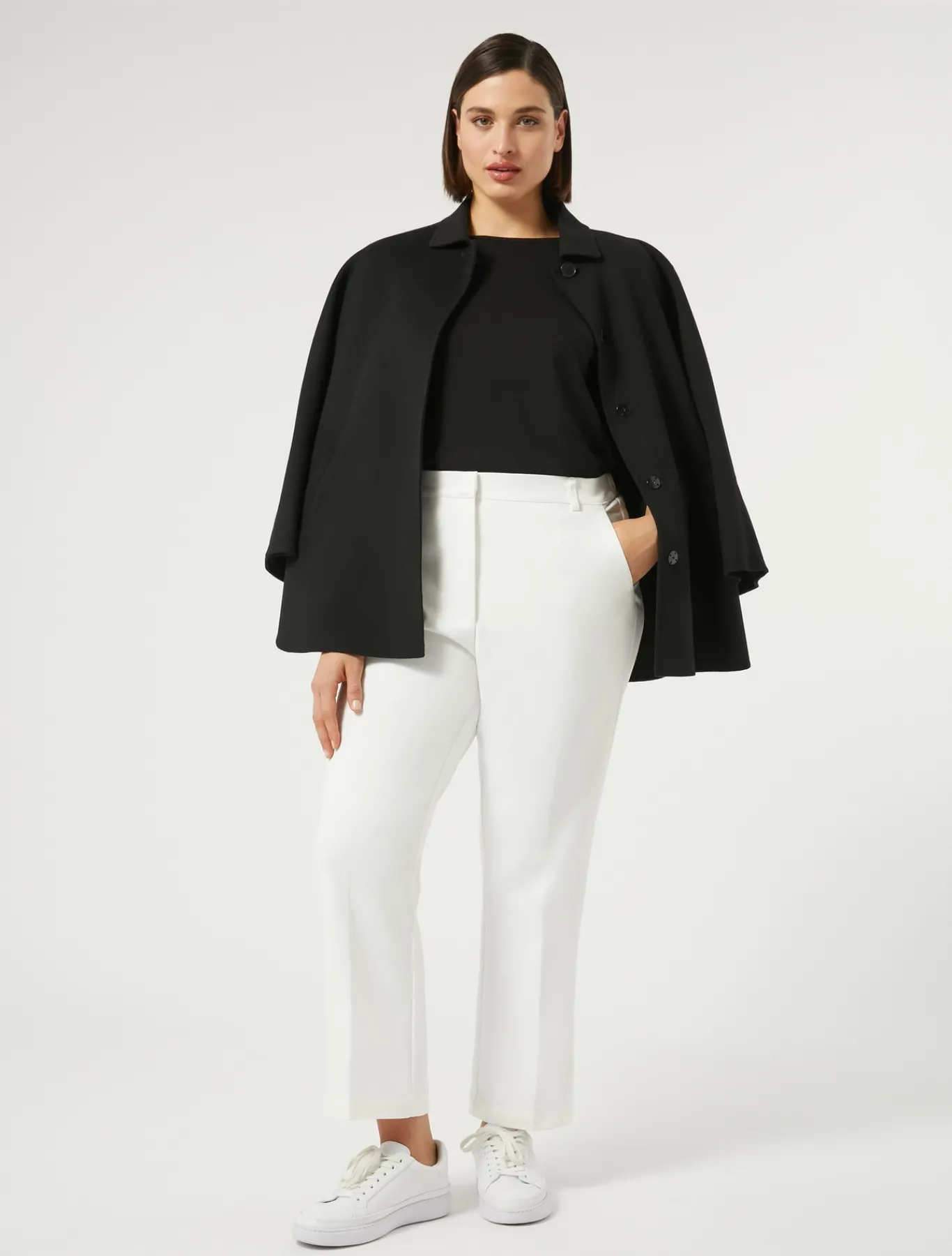 Marina Rinaldi Pantalon en coton mélangé stretch IVOIRE Clearance