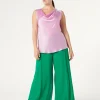 Marina Rinaldi Pantalon en crêpe de georgette VERTECLATANT Hot