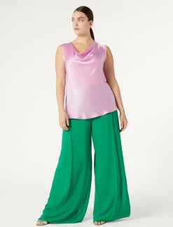 Marina Rinaldi Pantalon en crêpe de georgette VERTECLATANT Hot
