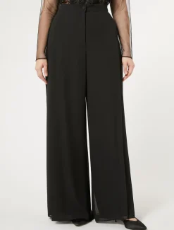 Marina Rinaldi Pantalon en crêpe de georgette NOIR Fashion