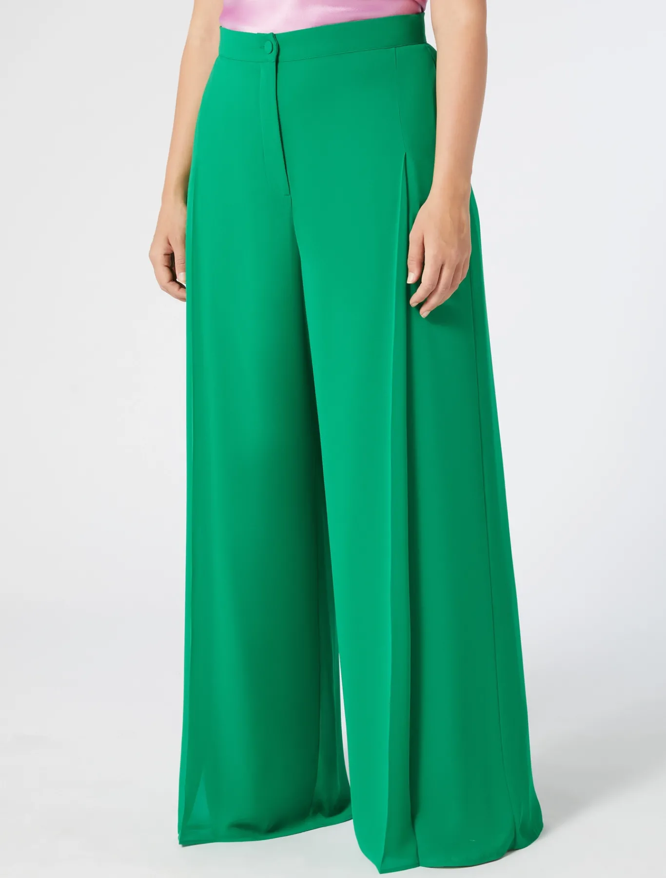 Marina Rinaldi Pantalon en crêpe de georgette VERTECLATANT Hot