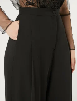 Marina Rinaldi Pantalon en crêpe de georgette NOIR Fashion