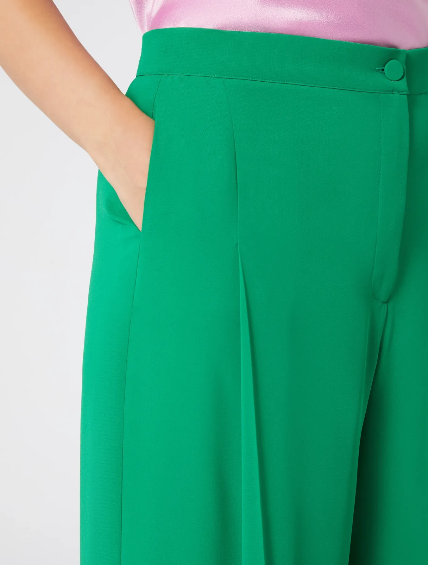 Marina Rinaldi Pantalon en crêpe de georgette VERTECLATANT Hot