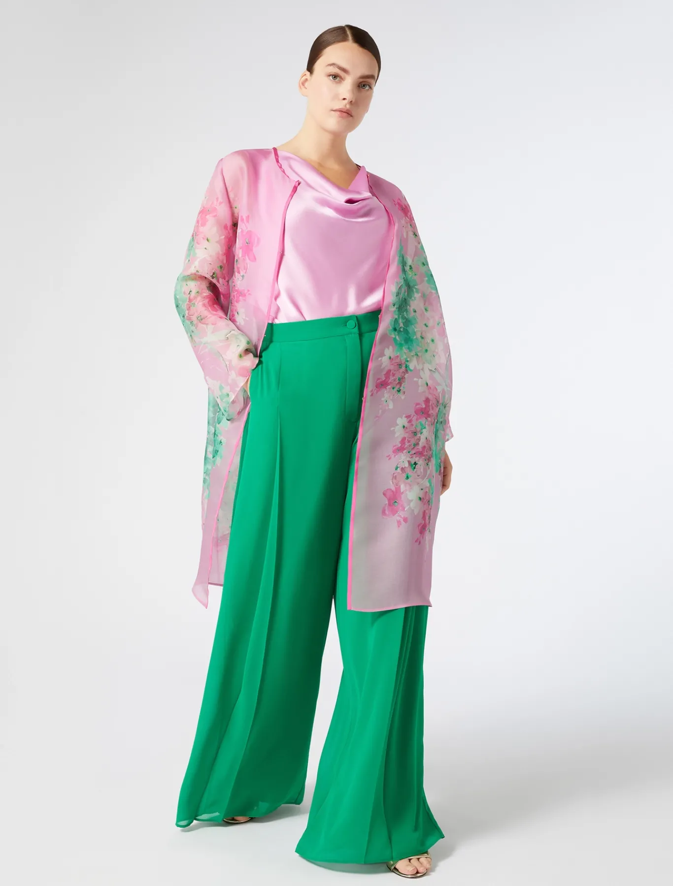 Marina Rinaldi Pantalon en crêpe de georgette VERTECLATANT Hot