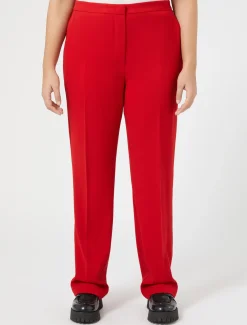 Marina Rinaldi Pantalon en crêpe de satin de laine ROUGE New