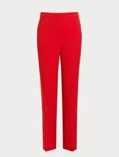 Marina Rinaldi Pantalon en crêpe de satin de laine ROUGE New