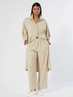 Marina Rinaldi Pantalon en crêpe envers satin BEIGE Clearance