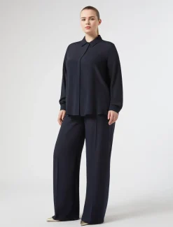 Marina Rinaldi Pantalon en crêpe envers satin BLEUNUIT Clearance