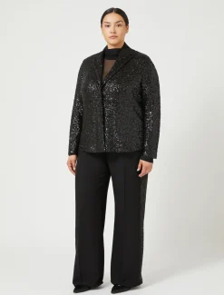 Marina Rinaldi Pantalon en crêpe envers satin NOIR Hot