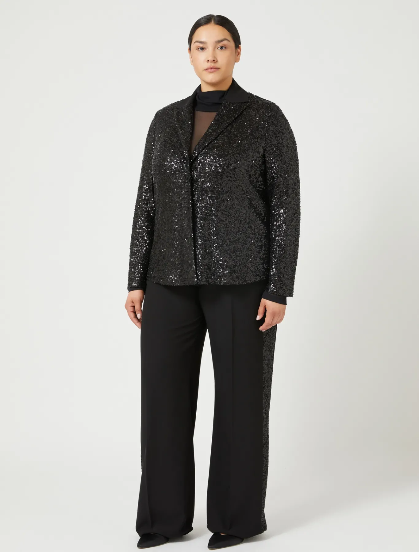 Marina Rinaldi Pantalon en crêpe envers satin NOIR Hot