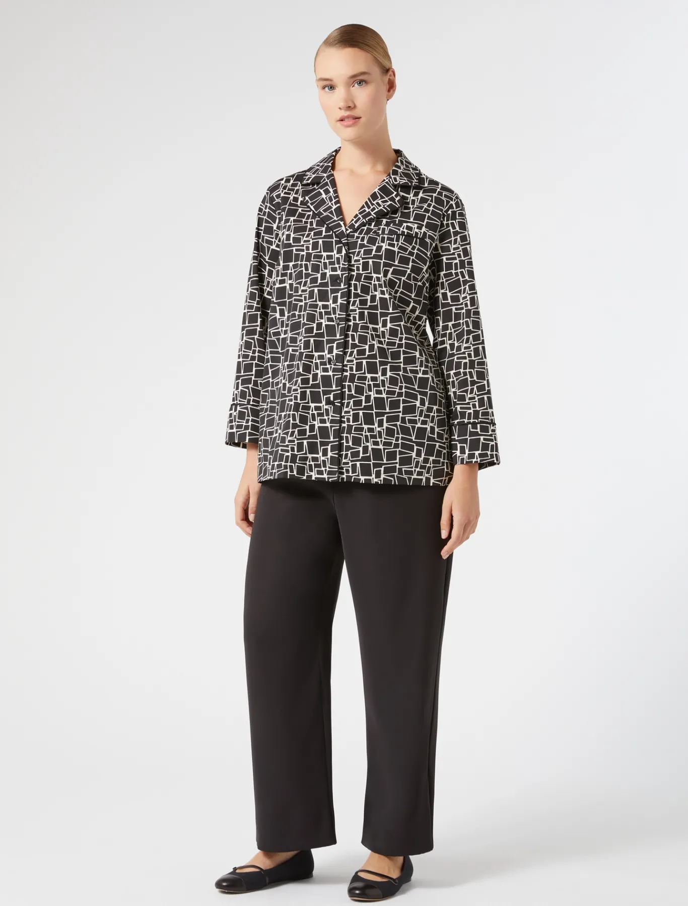 Marina Rinaldi Pantalon en crêpe envers satin NOIR Online