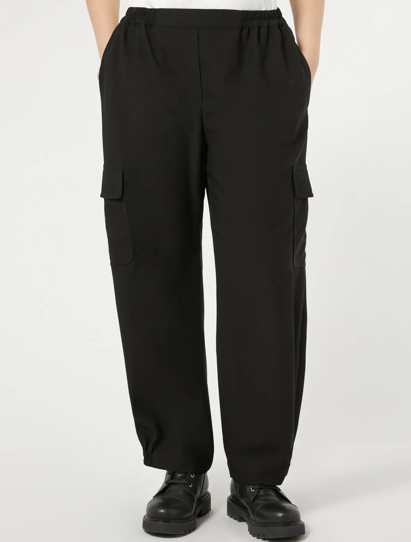 Marina Rinaldi Pantalon en crêpe envers satin NOIR Hot