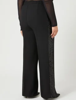 Marina Rinaldi Pantalon en crêpe envers satin NOIR Hot