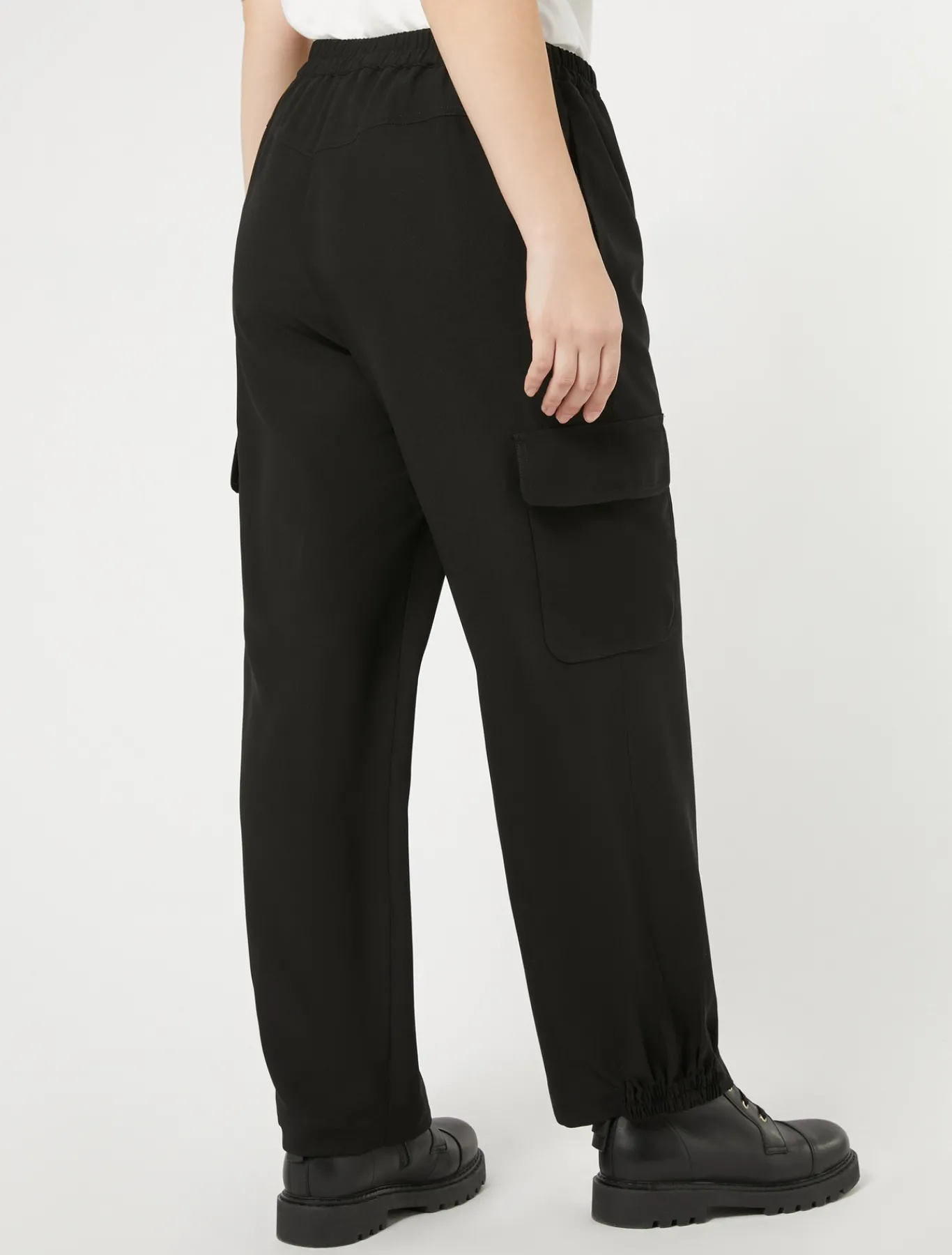 Marina Rinaldi Pantalon en crêpe envers satin NOIR Hot
