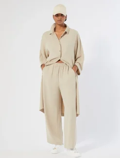 Marina Rinaldi Pantalon en crêpe envers satin BEIGE Clearance