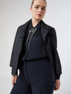 Marina Rinaldi Pantalon en crêpe envers satin BLEUNUIT Clearance