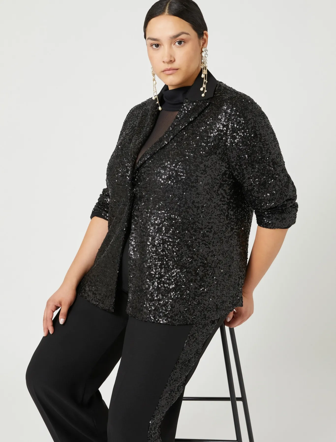 Marina Rinaldi Pantalon en crêpe envers satin NOIR Hot