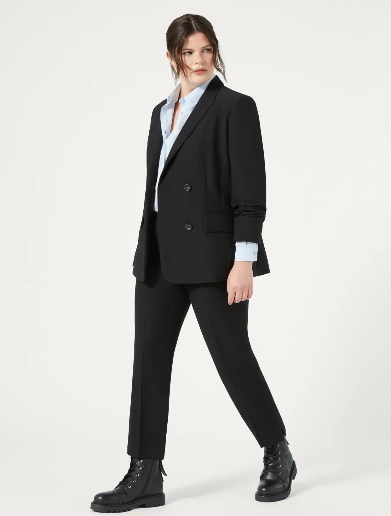 Marina Rinaldi Pantalon en crêpe envers satin NOIR Best