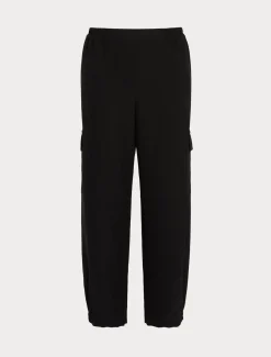 Marina Rinaldi Pantalon en crêpe envers satin NOIR Hot