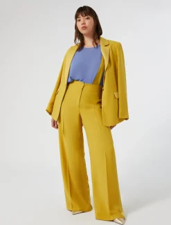 Marina Rinaldi Pantalon en crêpe envers satin OR Fashion
