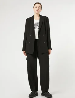 Marina Rinaldi Pantalon en crêpe envers satin NOIR Hot