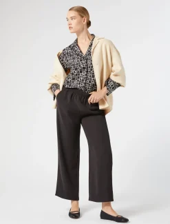 Marina Rinaldi Pantalon en crêpe envers satin NOIR Online