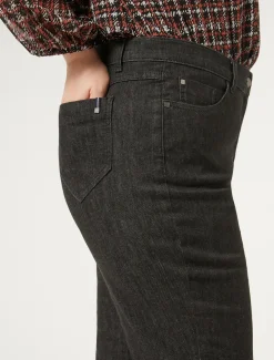 Marina Rinaldi Pantalon en denim de coton NOIR Outlet