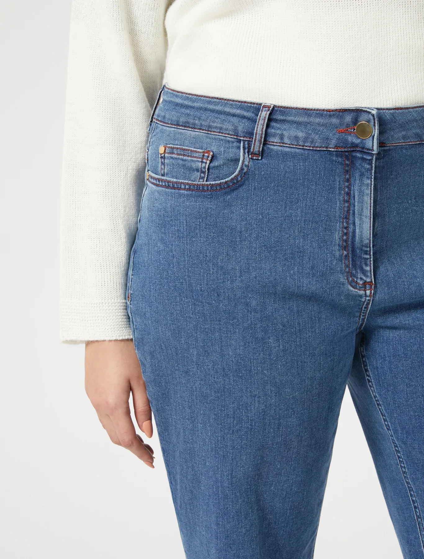 Marina Rinaldi Pantalon en denim de coton stretch BLEUJEANS Best