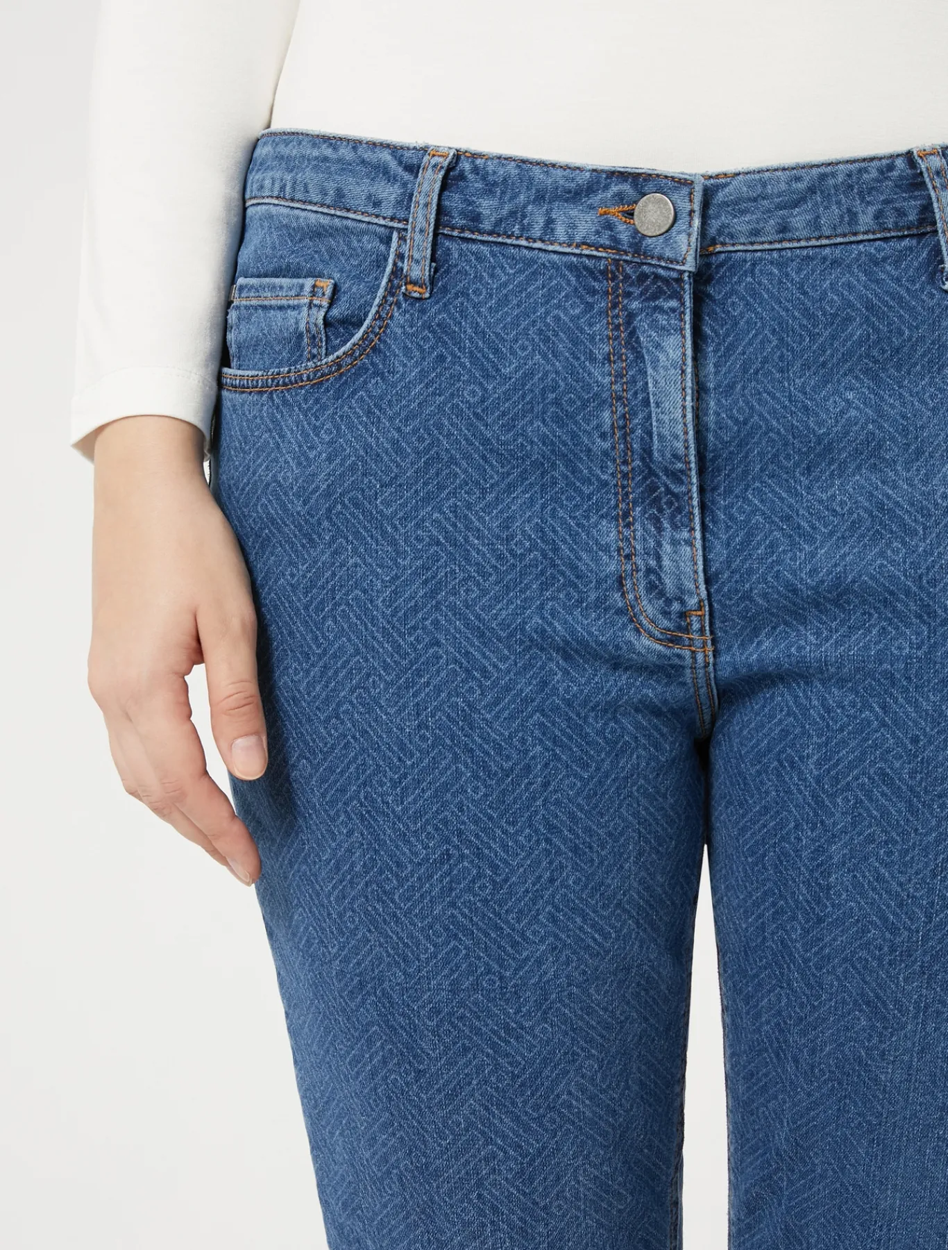 Marina Rinaldi Pantalon en denim de coton BLEUJEANS Outlet
