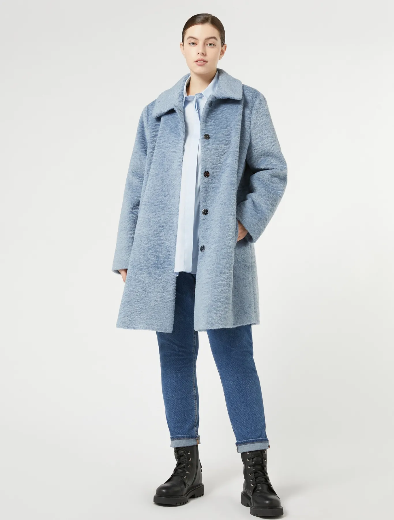 Marina Rinaldi Pantalon en denim de coton BLEUJEANS Outlet