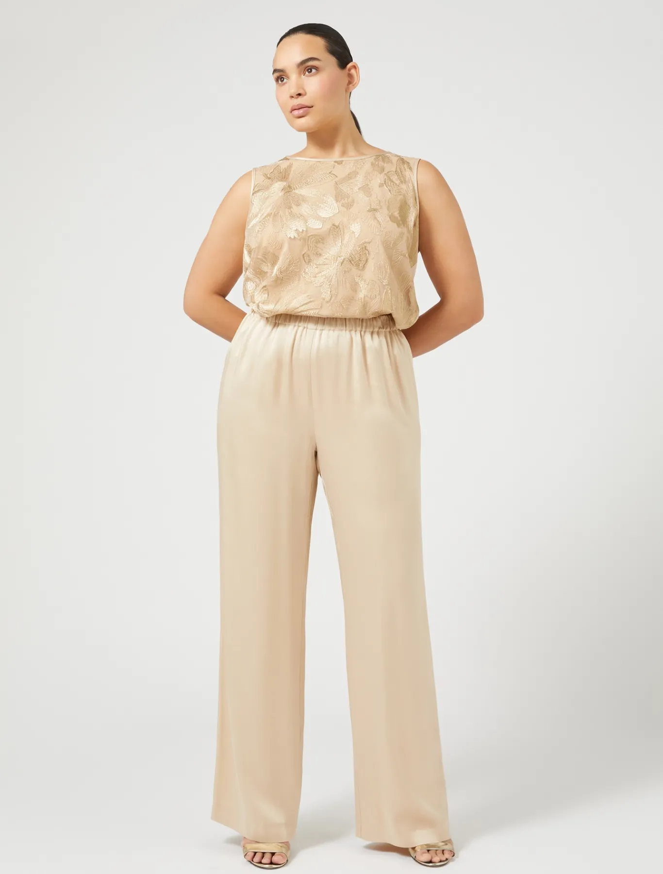 Marina Rinaldi Pantalon en envers satin brillant MIEL Discount