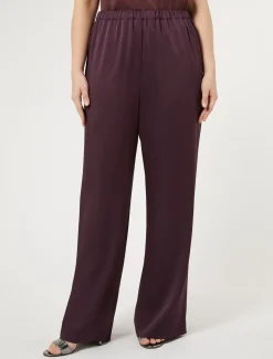 Marina Rinaldi Pantalon en envers satin brillant BORDEAUX Discount