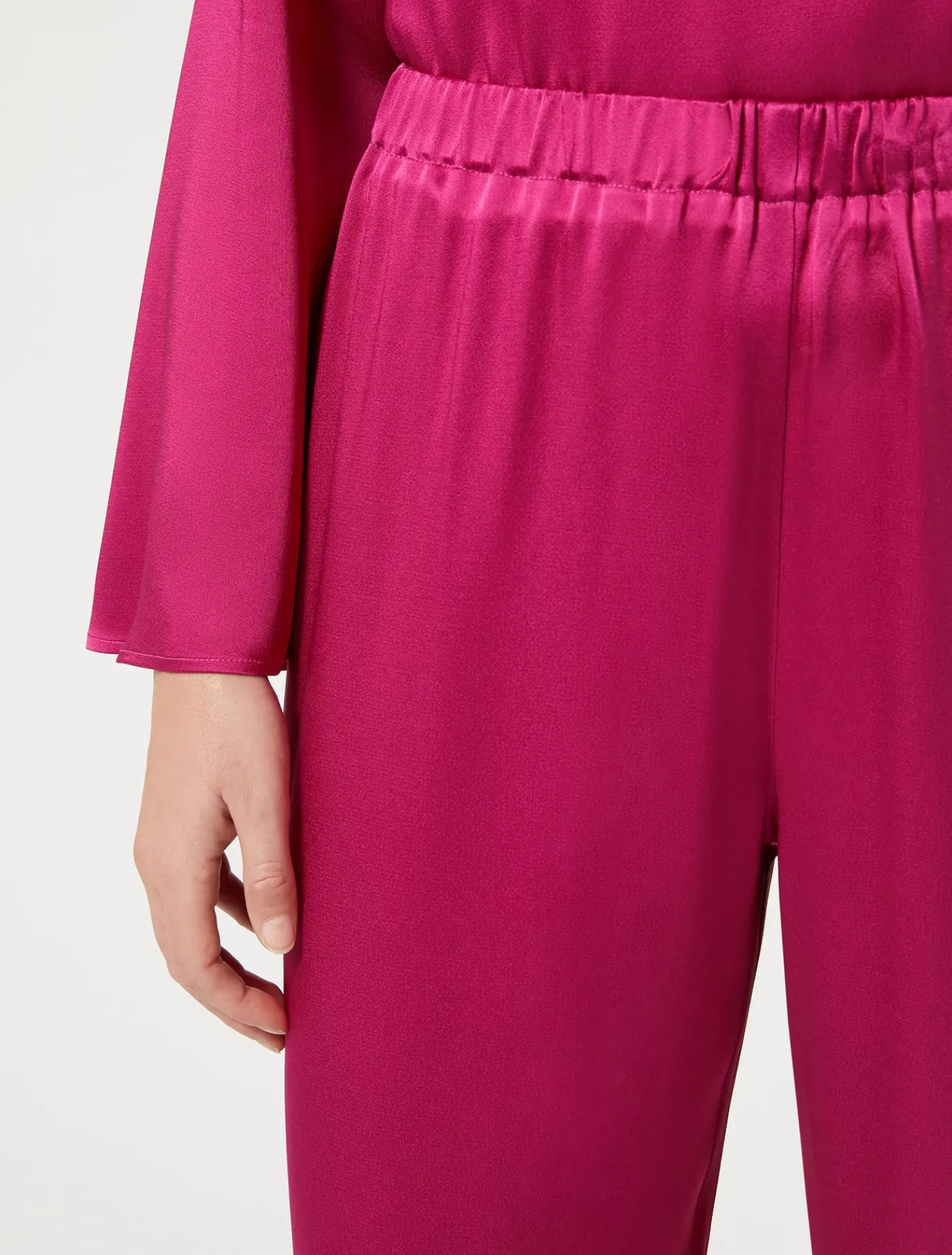 Marina Rinaldi Pantalon en envers satin brillant FRAMBOISE Best