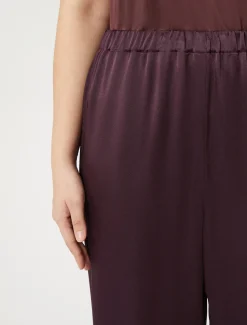 Marina Rinaldi Pantalon en envers satin brillant BORDEAUX Discount