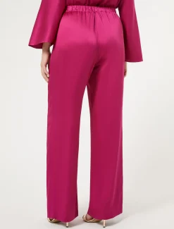 Marina Rinaldi Pantalon en envers satin brillant FRAMBOISE Best