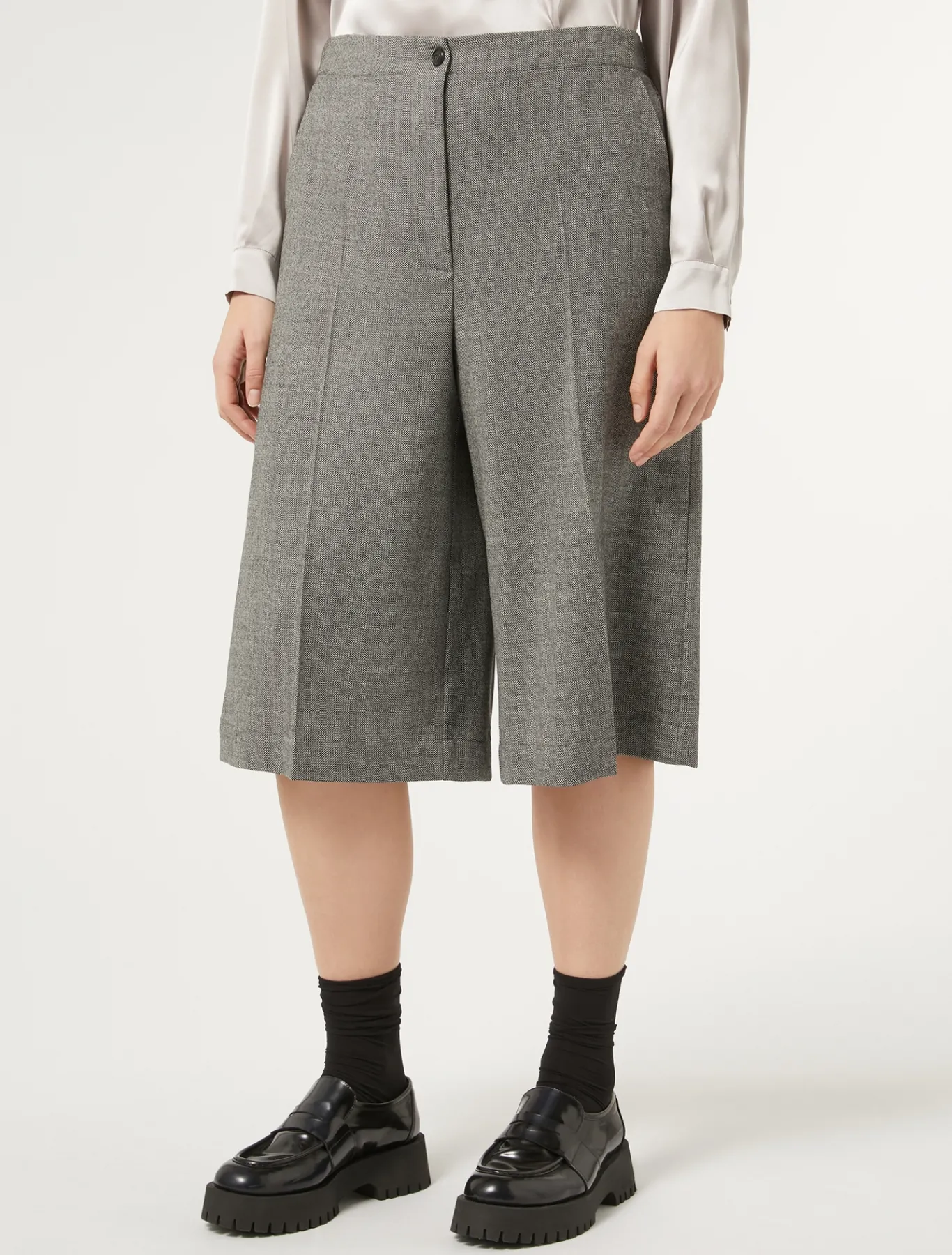 Marina Rinaldi Pantalon en flanelle de laine GRISFONCE Clearance