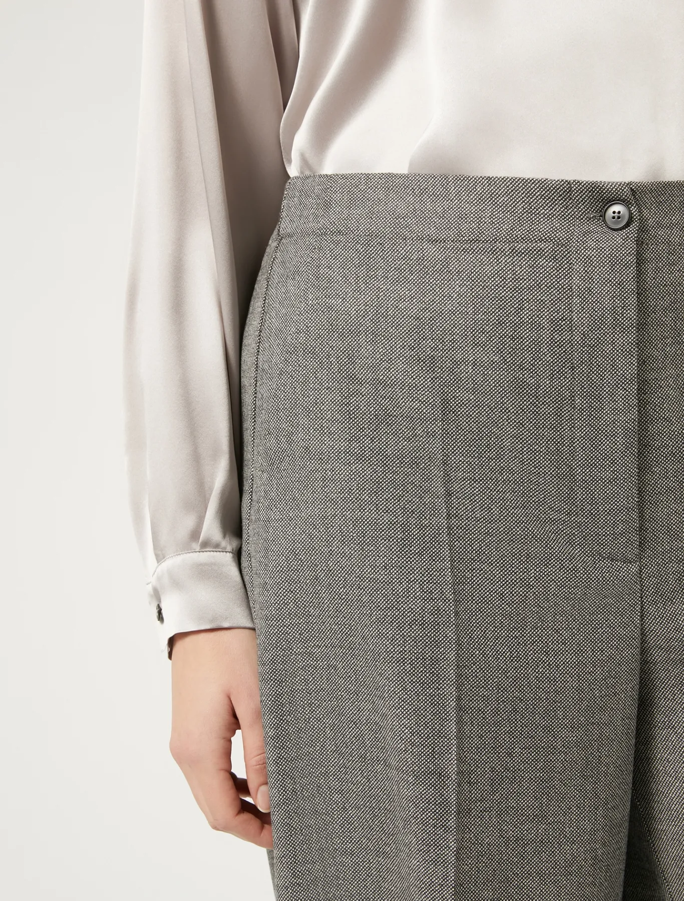 Marina Rinaldi Pantalon en flanelle de laine GRISFONCE Clearance