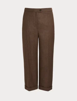 Marina Rinaldi Pantalon en flanelle de laine BRUN Sale