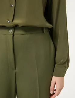 Marina Rinaldi Pantalon en gabardine de laine VERT Clearance