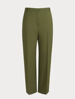 Marina Rinaldi Pantalon en gabardine de laine VERT Clearance