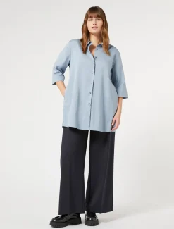 Marina Rinaldi Pantalon en gabardine fluide BLEUNUIT Fashion