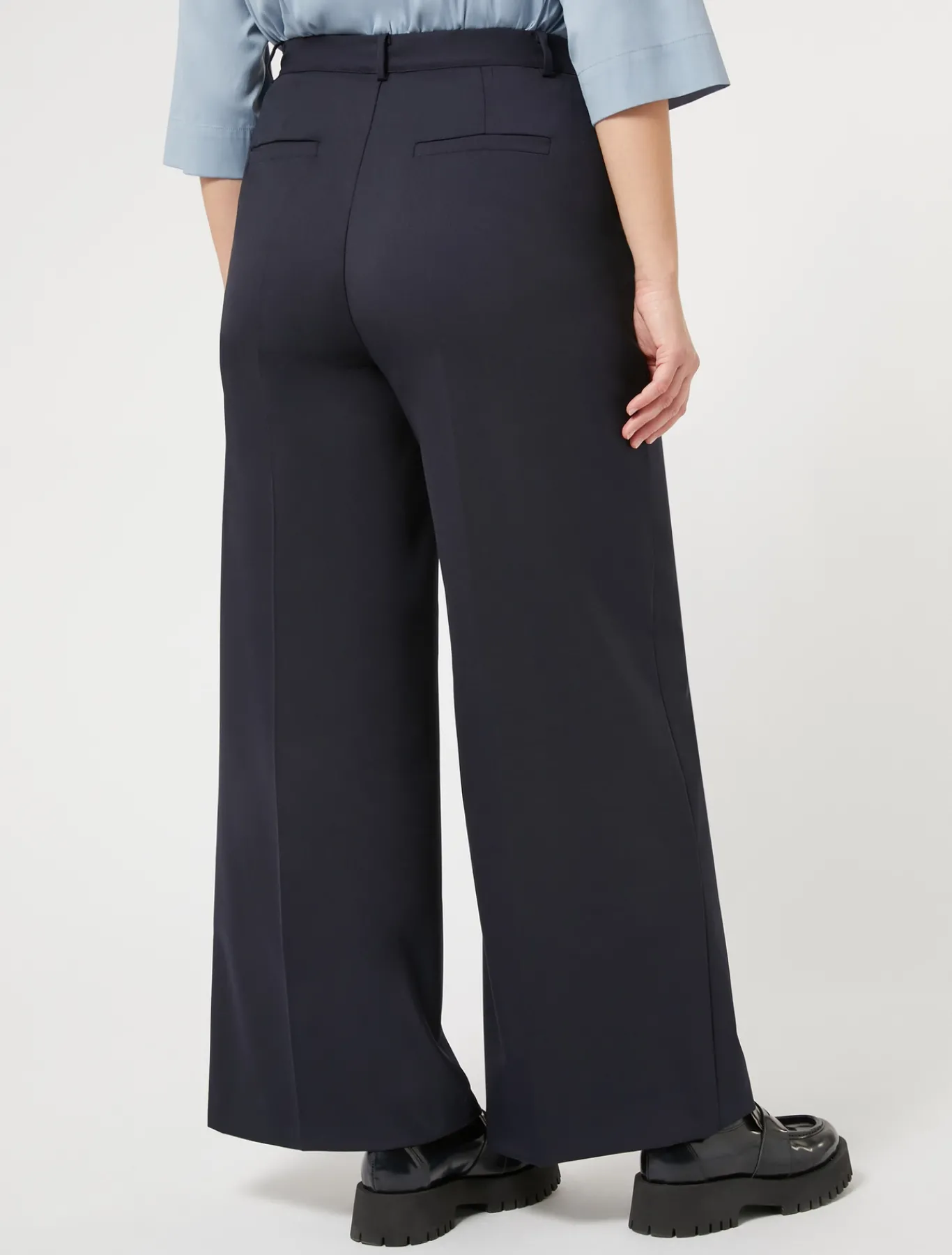 Marina Rinaldi Pantalon en gabardine fluide BLEUNUIT Fashion