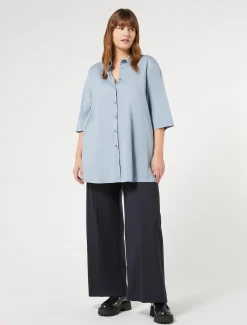 Marina Rinaldi Pantalon en gabardine fluide BLEUNUIT Fashion